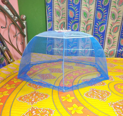 Mukta Collection Stick Baby Mosquito Net Blue Polyester Washable Infants Mosquito Net(Blue, Frame Hung)