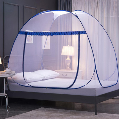SIFRA Polyester Adults Washable SIF_MQ_15 Mosquito Net(Blue, Tent)