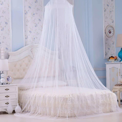 Turtulsgroup Polyester Adults Washable Mosquito Net for Single Bed, Round Canopy with Metal Ring Mosquito Net(White, Ceiling Hung)