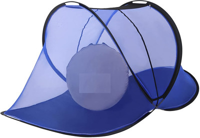 ZOTOFLY New Stylish Foldable Premium Quality Of Single Bed Polyester Washable Adults Mosquito Net(Blue, Bed Box)