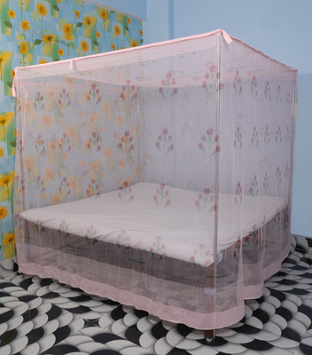 Mehon Craft Cotton Adults Washable PGON 205-Peach Mosquito Net(Peach, Bed Box)