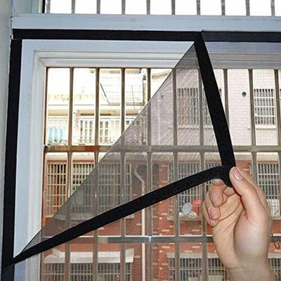 Shanu Polyester Adults Washable Insect Net, Black, 4X5 ft Window Mosquito NET Mosquito Net(Black, Frame Hung)