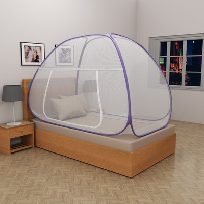 Flipkart SmartBuy Polyester Adults Washable Foldable Single Bed Mosquito Net(Purple, White, Tent)