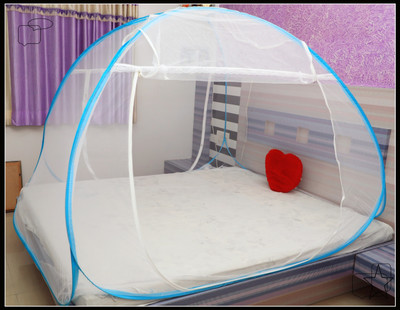 Vigour Nylon Adults Washable Mosquito Nylon Net Foldable King Queen Size Double Bed with Free Saviours Mosquito Net(Sky Blue, Bed Box)