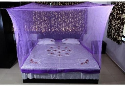 Pappu Industry Cotton Adults Washable Best Quilty Mosquito Net Square Plain 6.5*6.5 Foldable Flexible for Double Bed Mosquito Net(Deep Green, Bed Box)