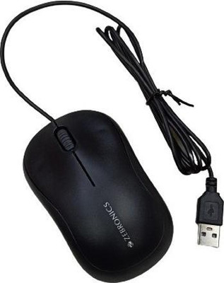 ZEBRONICS ZEB Comfort Wired Ambidextrous Optical Mouse(USB 2.0, USB 3.0, Black)