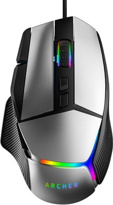 Archer Tech Lab Recurve 800 Wired Optical  Gaming Mouse  with Bluetooth(Black, Grey)