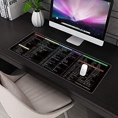 Sahaj Enterprise Shortcut Keys Mouse Pad Large Desk pad Gaming Mousepad(Black)