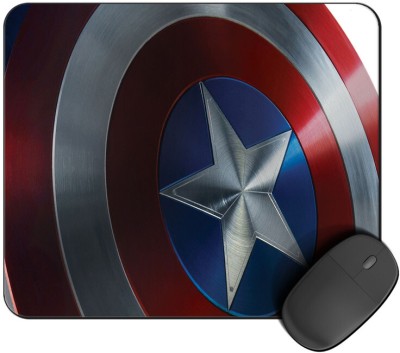 Kirmada Printed Captain America Shield Mouse Pad Super Smooth Surface Mousepad(Multicolor)