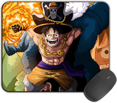 Kirmada Gaming Mouse Pad - Luffy Red Hawk (One Piece) Smooth Surface Non Slip Base Mousepad(Multicolor)