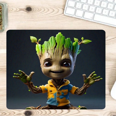 PrintingWorld Happy Groot Non Slip Base Mousepad(Multicolor)