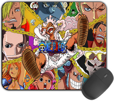Kirmada Gaming Mouse Pad - Luffy Crew (One Piece) Smooth Surface Non Slip Base Mousepad(Multicolor)
