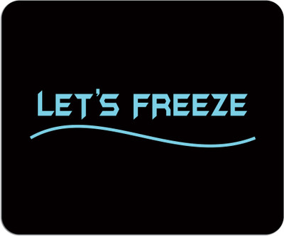 Let's Freeze Branded Mouse Pad Non-Slip Rubber Base Mouse pad For Computer, Laptop & Gaming Non Slip Base Mousepad(Black & Sky Blue)