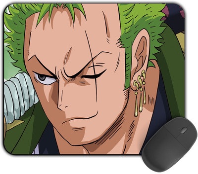 Kirmada Gaming Mouse Pad - Cool Zoro (One Piece) Smooth Surface Non Slip Base Mousepad(Multicolor)
