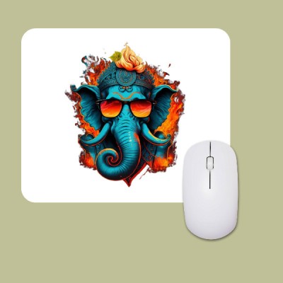 s k fashions Ganesha Solid Print Mouse Pad Laptop Computer PC Optical Soft Rubber Mousepad(White)
