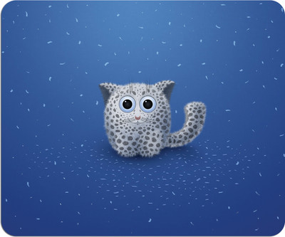 Let's Freeze Cat Printed Mouse Pad Non-Slip Rubber Base Mouse pad For Computer & Laptop Non Slip Base Mousepad(Blue)
