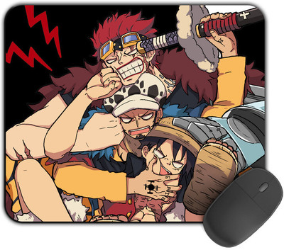 Kirmada Gaming Mouse Pad - Law,Luffy And Kid (One Piece) Smooth Surface Mousepad(Multicolor)
