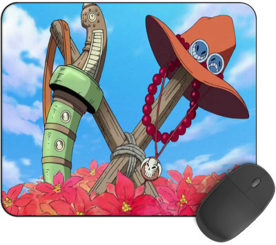 Kirmada Gaming Mouse Pad - White Beard And Ace Grave (One Piece) Smooth Surface Non Slip Base Mousepad(Multicolor)