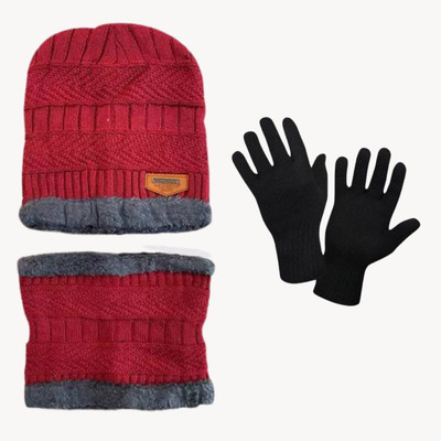 RUCHIKA ENTERPRISES Self Design Beanie Cap(Pack of 3)