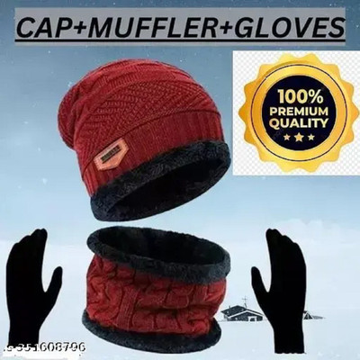 RUCHIKA ENTERPRISES Self Design Beanie Cap(Pack of 3)