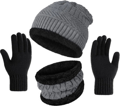 RUCHIKA ENTERPRISES Self Design Beanie Cap(Pack of 3)