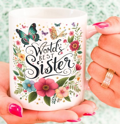 Goldencity Perfect Gift for Lovely Sister, I Love My Sister, Best Sister Ever Sister88 Ceramic Coffee Mug(310 ml)