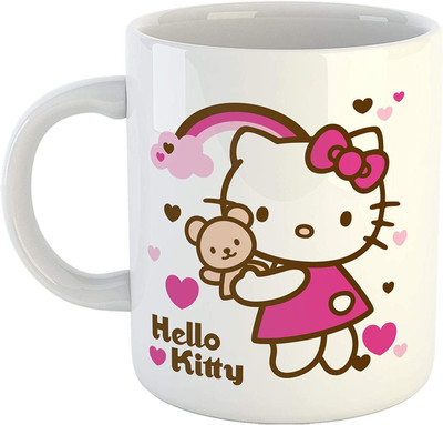 Soulfox Hello Kitty Animation Cartoon Printed Coffee, Funny Coffee Ceramic Coffee Mug(350 ml)