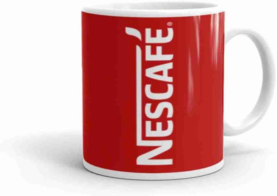 The Modern Gallery Newcafe red logo coffee mug Ceramic Coffee Mug(350 ml)