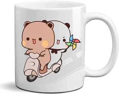 ForYouu Specially Designed Gloosy Milk Mocha BUBU DUBU Printed Ceramic B DuduW48 Ceramic Coffee Mug(350 ml)
