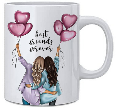 HM POINT Best Friend forever Printed Birthday Anniversary Best Gift Ceramic Coffee Mug(309 ml)