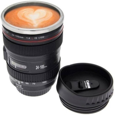 FIVANIO Camera Lens,Stainless Steel Travel Thermos Stainless Steel, Plastic Coffee Mug(350 ml)