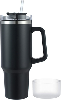 ShreeGoymaSales 40 oz Black Travel Tumbler Bottle with Straw & Lid | Insulated Sipper Hot & Cold Stainless Steel Tumbler(1200 ml)