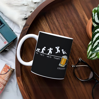 Hunter Studio Bhayankar aalsi Attractive and Funny Quotes Beautiful Images Printed on aM_624 Ceramic Coffee Mug(325 ml)
