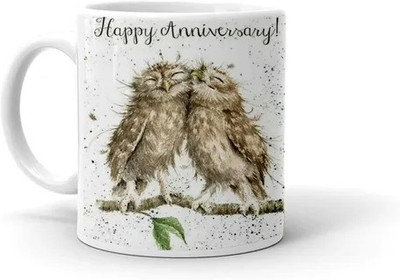 Artgenics Happy Anniversary ( Anniversary gift ) Ceramic Coffee mug 350ml Ceramic Coffee Mug(350 ml)