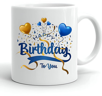 LoveGift Happy Birthday Printed Coffee | Birthday for Gift | Birthday Gift Ceramic Coffee Mug(350 ml)