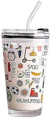 varyon Multipurpose Drinking cup Glass Coffee Mug(400 ml)