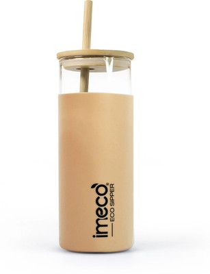 IMECO 450 ml Glass Sipper(Pack of 1, Beige)