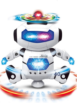 TOYACHI Naughty Dancing Robot with 3D Flashing Lights & Music Multicolor29(White)