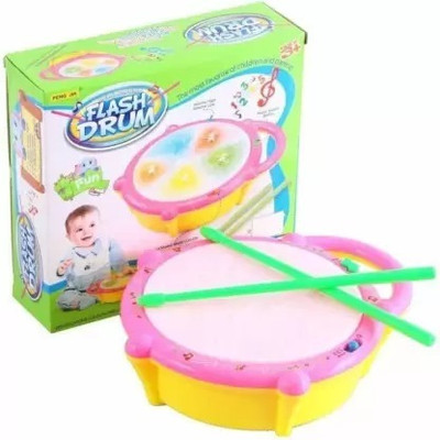 Kmc kidoz Flash Drum Musical Toys For Kids with 3D Lights and Music with 2 pc Sticks(Multicolor)