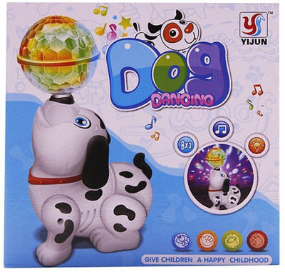 Mahi Zone Battery Operated Dancing Dog Toy with Reflected 3D Lights and Music_42M(Multicolor)