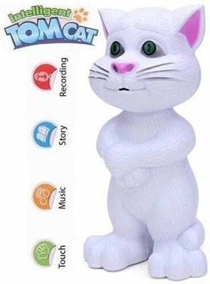 AS TRADERS Tom Cat Talking with Wonderful Voice Recording, Musical Toys_As-97(White)