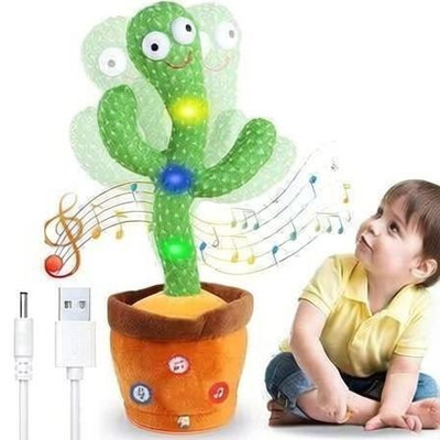 TAPUJI Dancing & Singing Cactus with Lighting, Voice Recording & Repeat Words Kids Toy(Green)