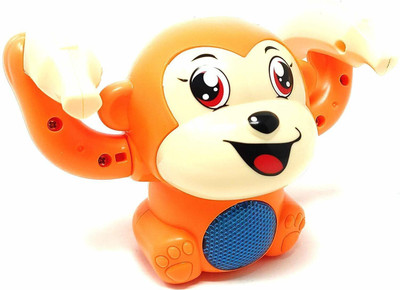 BMT Tumbling Rolling Monkey With Voice Sensor, Light, Music & Rotating Arms264(Multicolor)