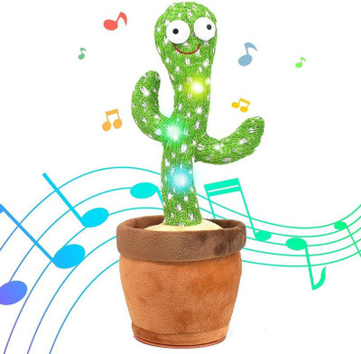 AS TRADERS Cactus Toy Talking Cactus Plant Plush Toy Dancing Cactus 360(Green)