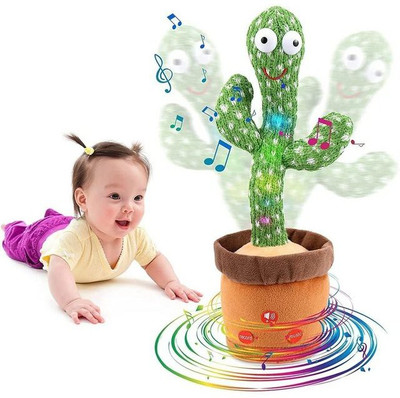AS TRADERS Cactus Toy Talking Cactus Plant Plush Toy Dancing Cactus 216(Green)