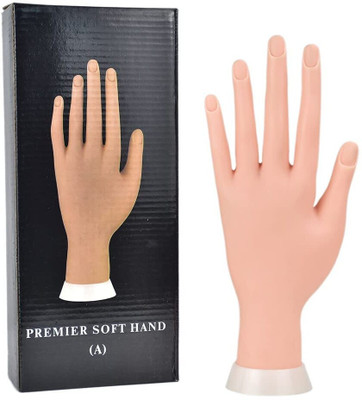 EZELFLOW BEAUTY Fake Hand Flexible Nails Art Training Rubber Fake Hand Practice(Nails Hand Manicure Training Hand)