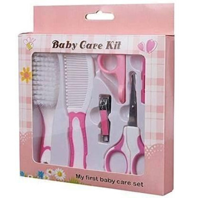 Squnib Baby Nail Grooming Kit One Box With 6 Items Nail Clipper with Safty Cover/Hair Brush/Comb/Scissors with safety cover