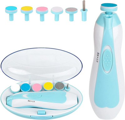 Missfox Nail Cutter Clippers Kit File for Kids Safe Electric Baby Trimmer Blue