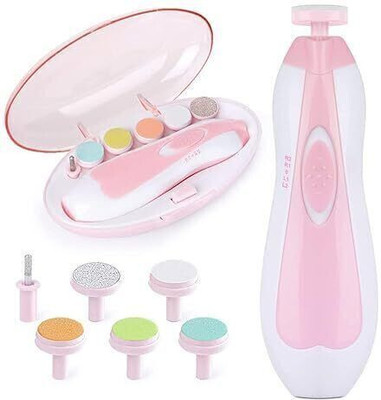 credebs New Baby Nail File Electric,Baby Nail Trimmer Heads Safe (Pink5)