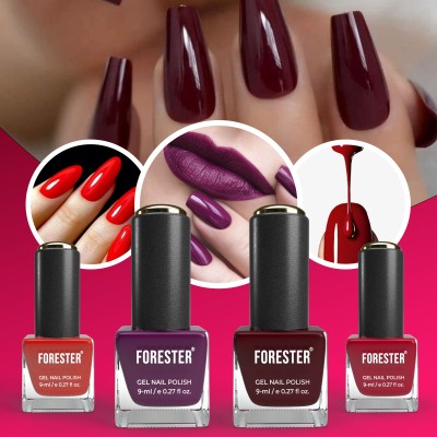 forester Nail Polish 4 set Manicure Diy Nail Art Salon Spring Easter Gift For Women Girl Multicolor(Pack of 4)